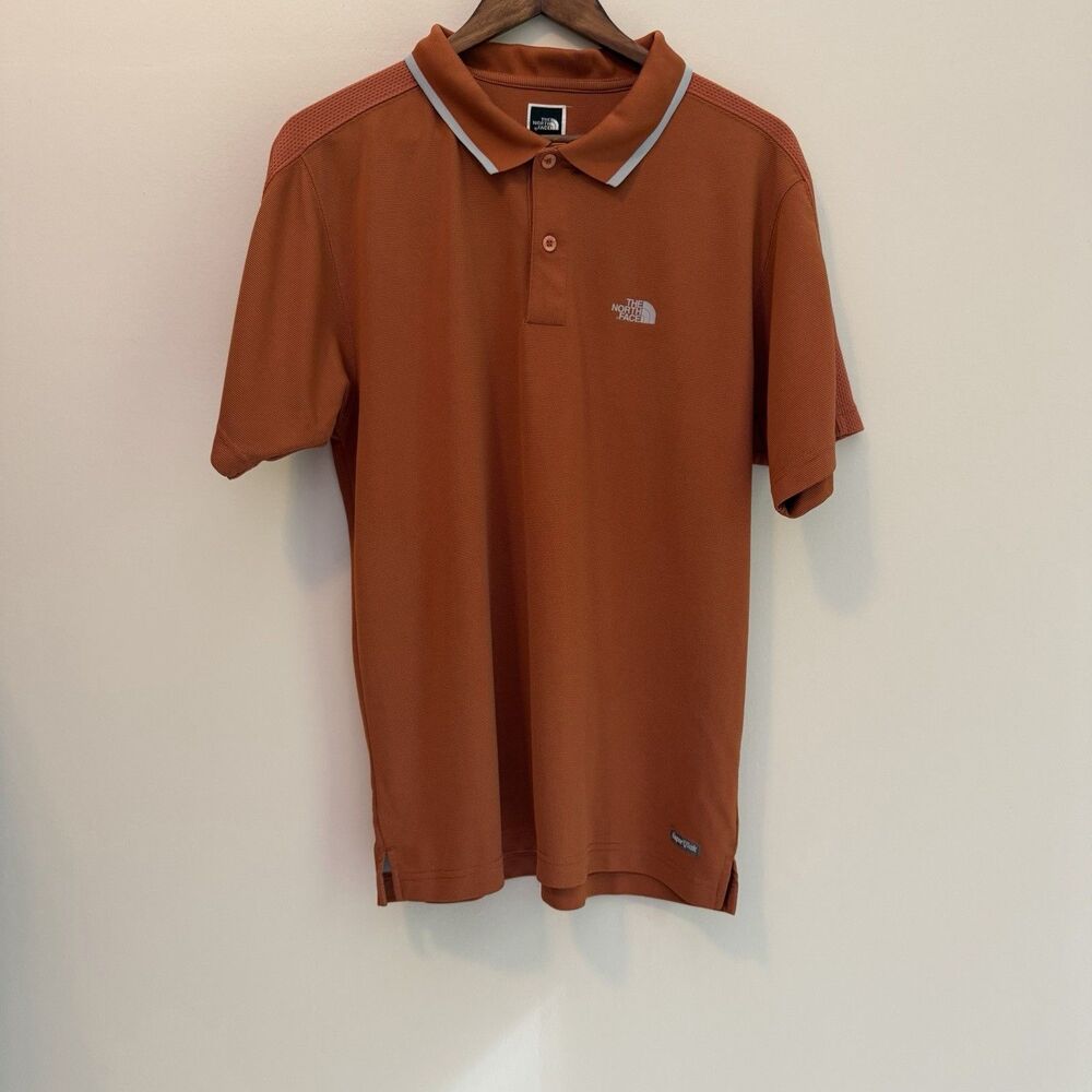The North Face VaporWick Polo Shirt Men Medium Orange Performance Golf